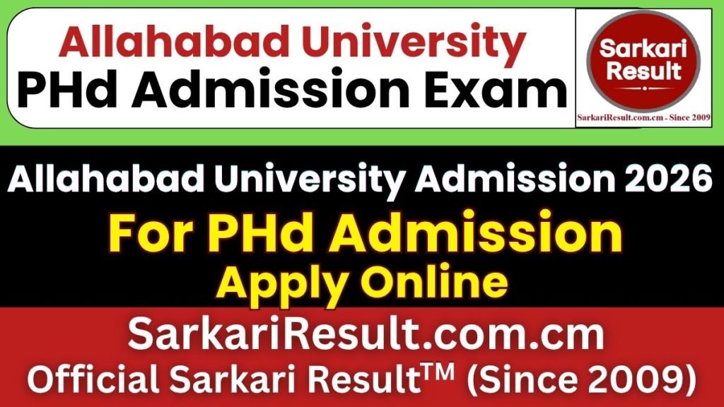 Allahabad University PHd Online Form 2026