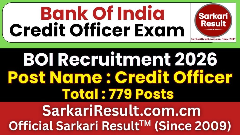 Bank of India Credit Officers Online Form 2026
