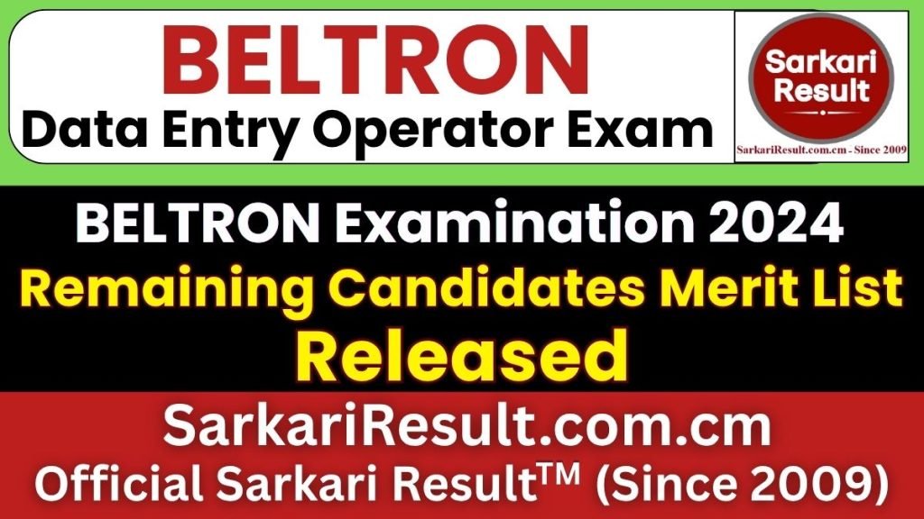 BELTRON DEO 2024 Remaining Merit List
