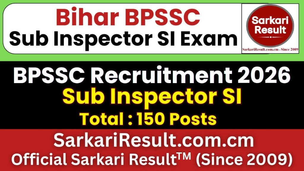 BPSSC Bihar Police Sub Inspector SI Online Form 2026