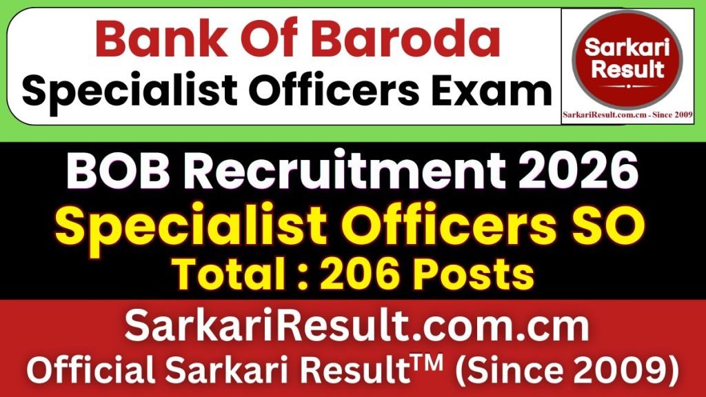 Bank of Baroda SO Online Form 2026
