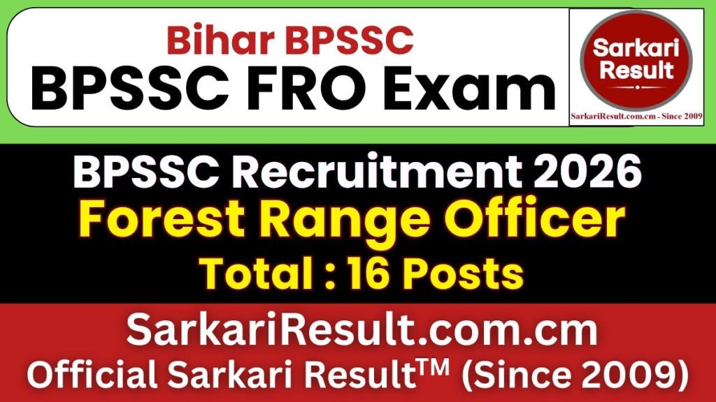 BPSSC Bihar Forest Range Officer Online Form 2026