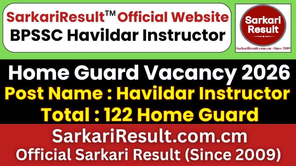 BPSSC Bihar Police Havildar Instructor Home Guard Admit Card Date 2026