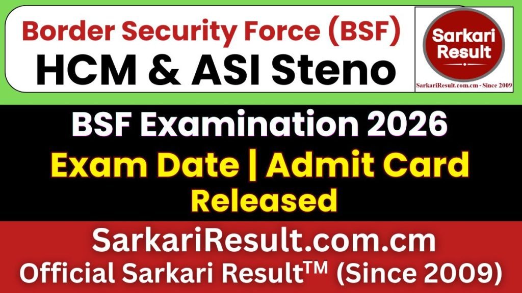 BSF HCM & ASI Steno Admit Card 2026 – Out