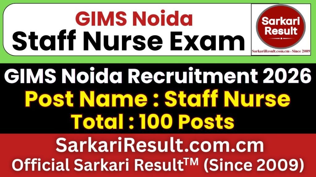 GIMS Noida Staff Nurse Online Form 2026