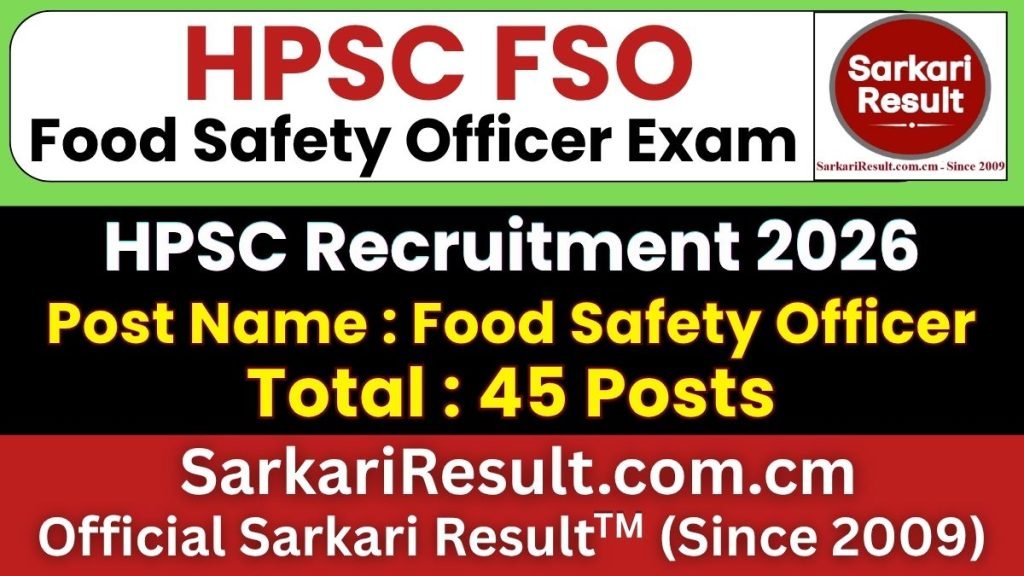 HPSC Food Safety Officer (FSO) Online Form 2026