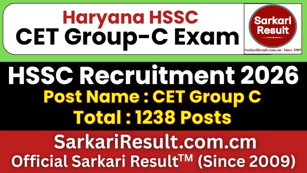 HSSC CET Group C Online Form 2026