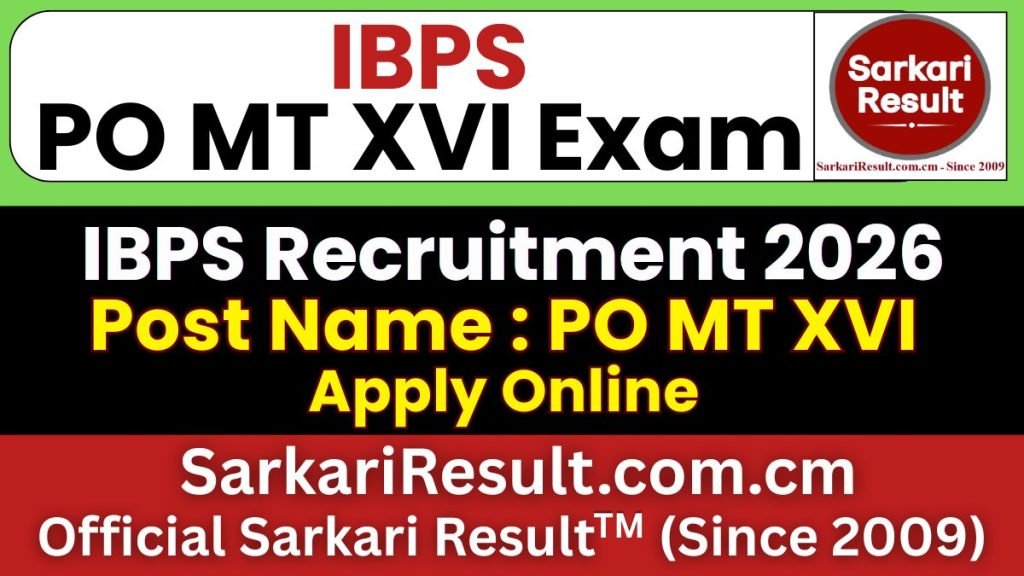 IBPS PO MT XVI Online Form 2026