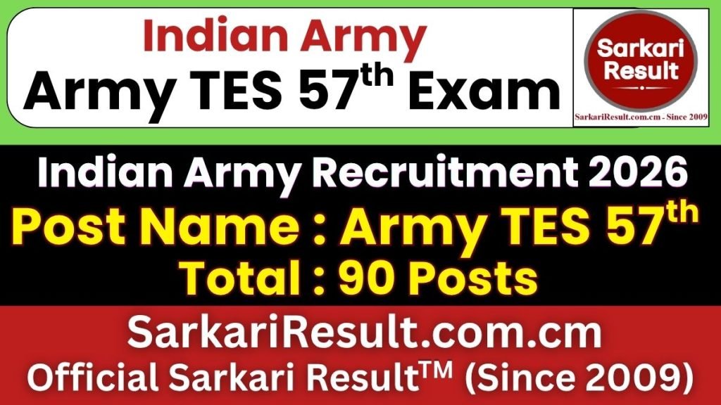 Indian Army TES 57th Online Form 2026