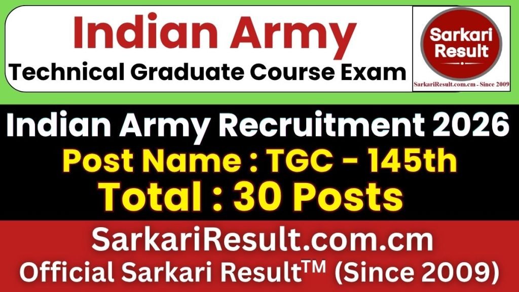 Indian Army TGC 145 Online Form 2026 – Start