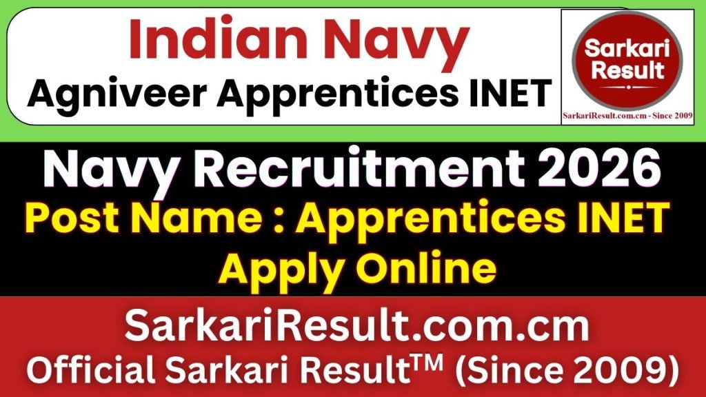 Indian Navy Agniveer Apprentices INET Online Form 2026 – Last Date Today