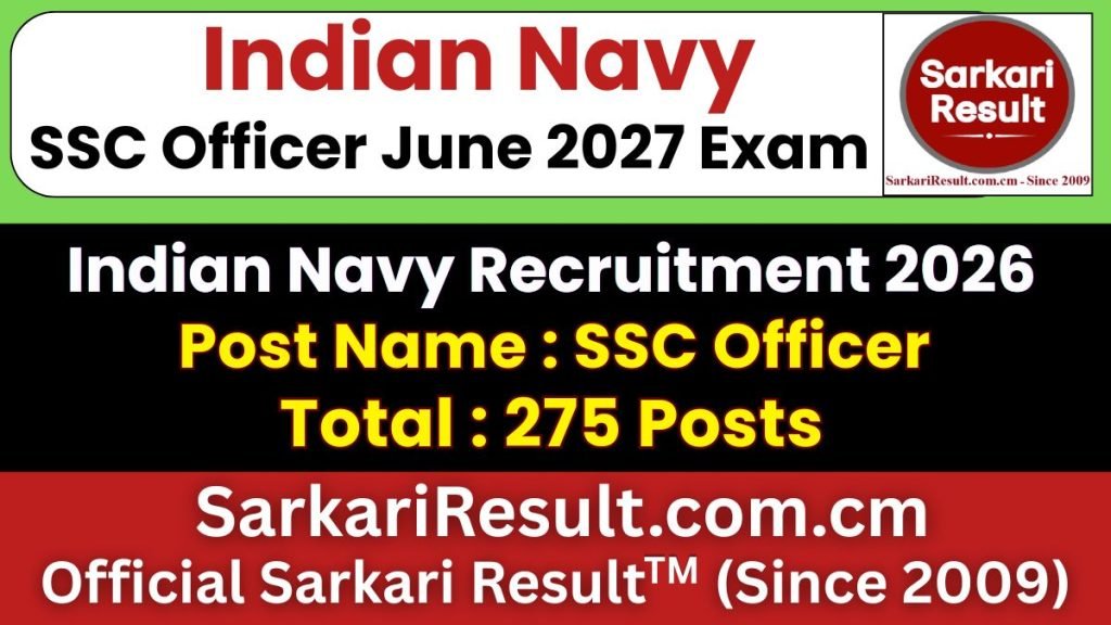 Indian Navy SSC Officer June 2027 Online Form