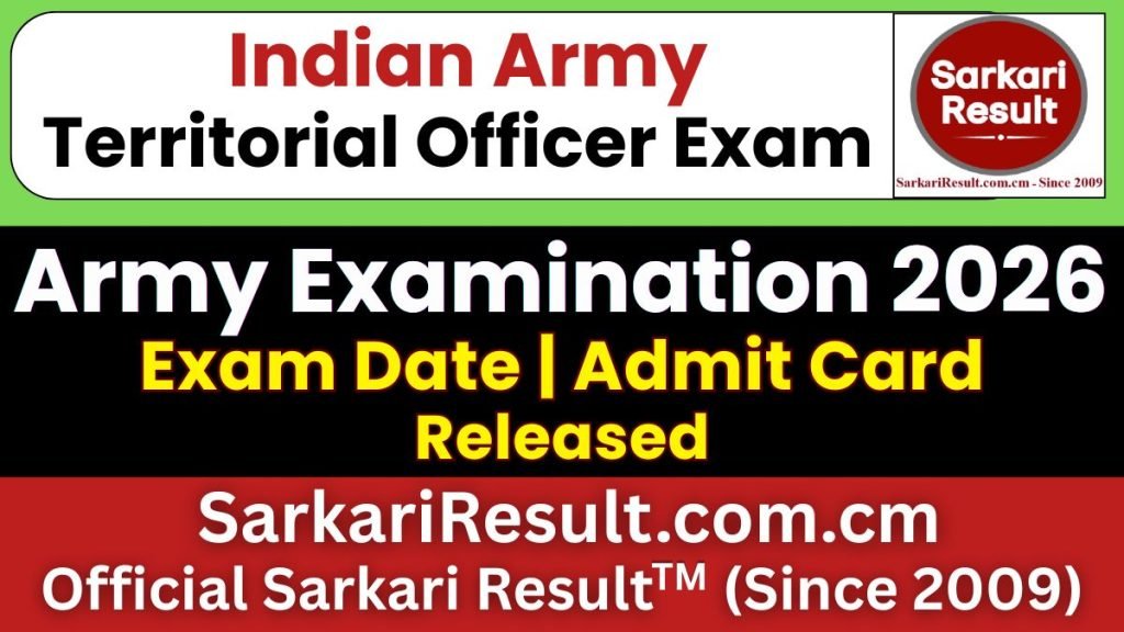 Territorial Army Officer Admit Card 2026