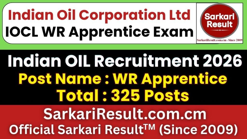 IOCL WR Apprentice Online Form 2026