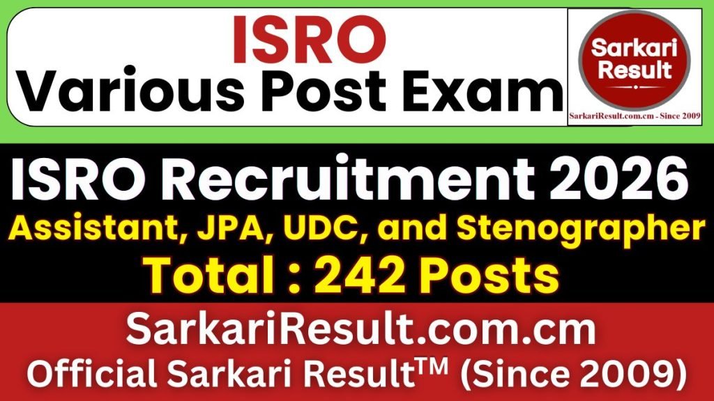 ISRO Assistant & Junior Personal Assistant Online Form 2026