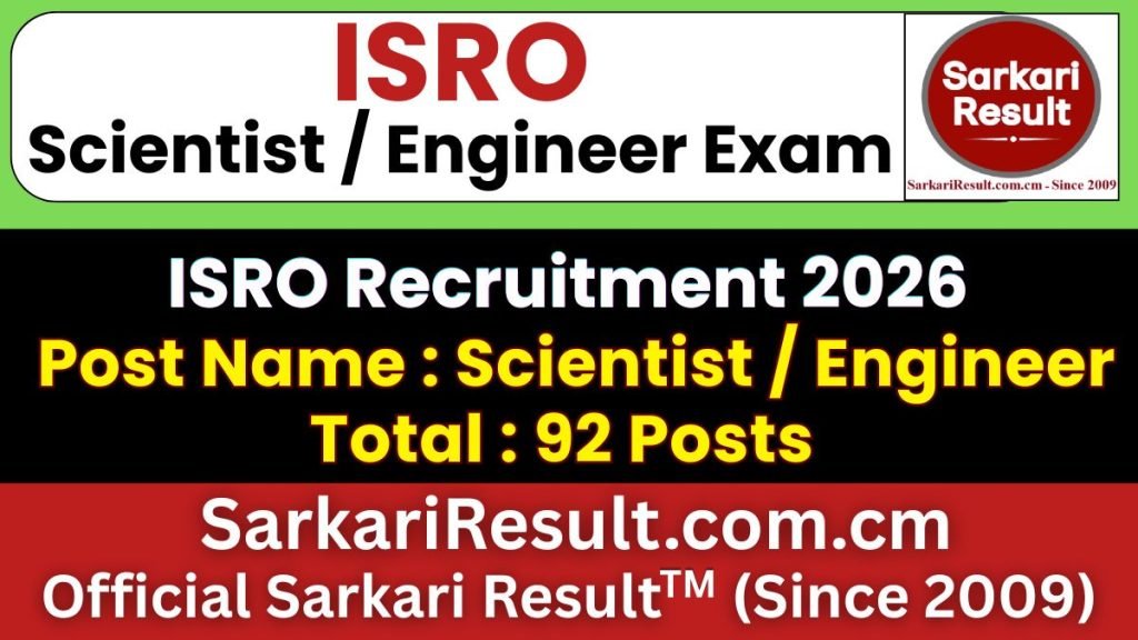 ISRO Scientist / Engineer Online Form 2026