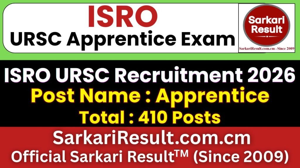 ISRO URSC Apprentice Online Form 2026