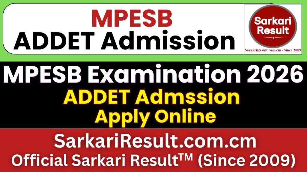 MPESB ADDET Online Form 2026 – Last Date Today