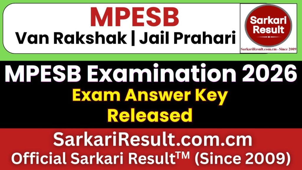 MPESB Van Rakshak / Jail Prahari Answer Key 2026 – Out