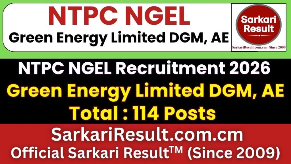NTPC Green Energy Limited DGM, AE Online Form 2026