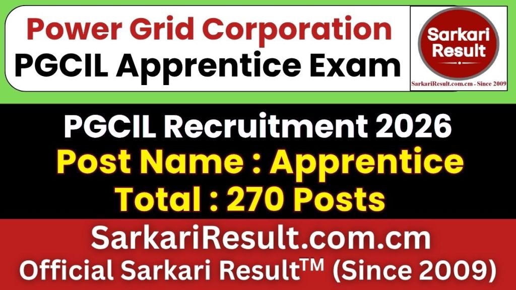 PGCIL Apprentice Online Form 2026