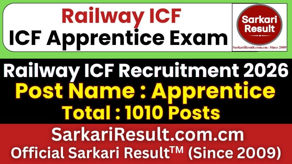 Railway ICF Apprentice Online Form 2026