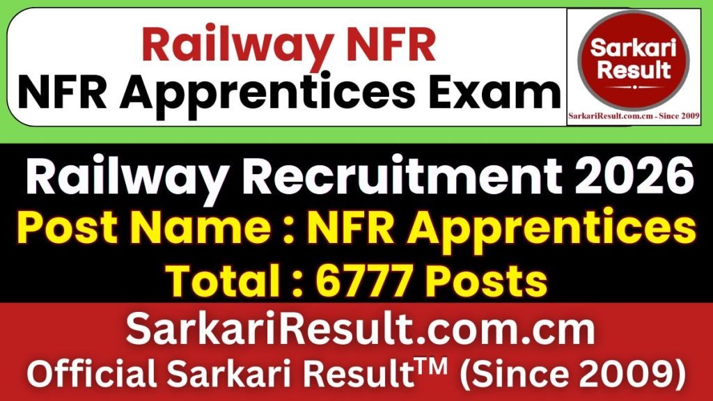 Railway NFR Apprentice Online Form 2026