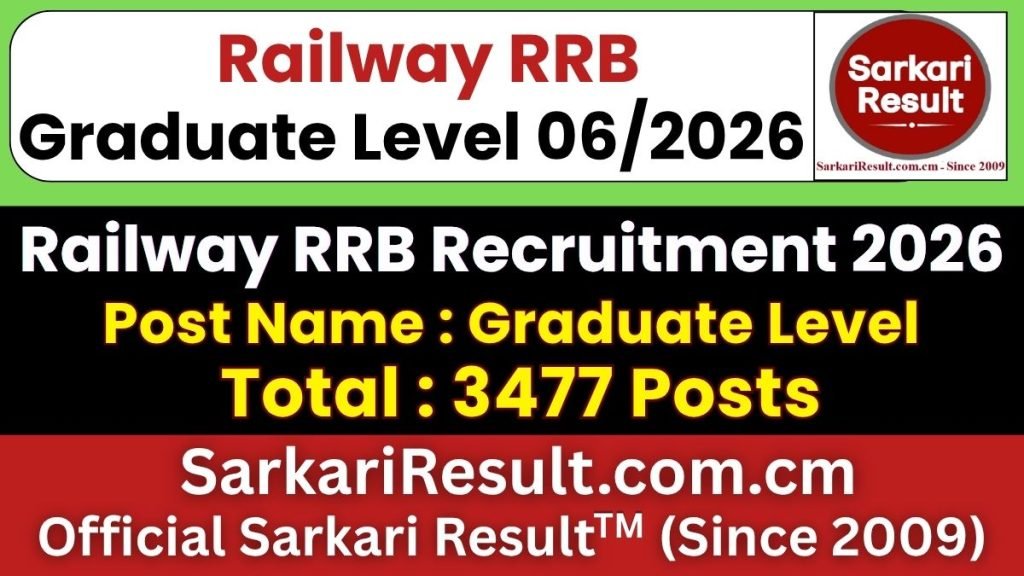 RRB NTPC Graduate Level Online Form 2026 (3477 Posts)