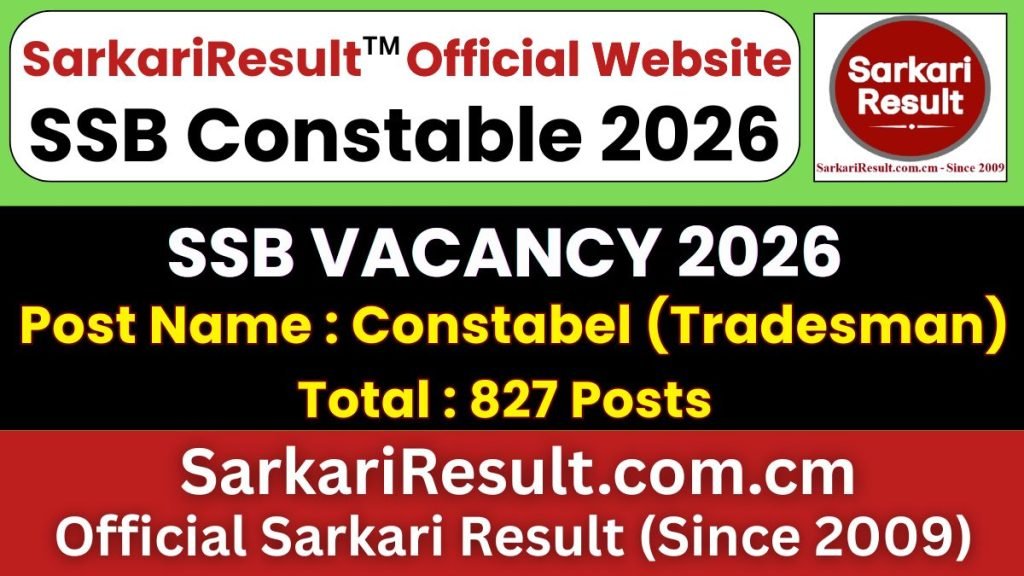 SSB Constable Tradesman PET / PST Exam Date 2026
