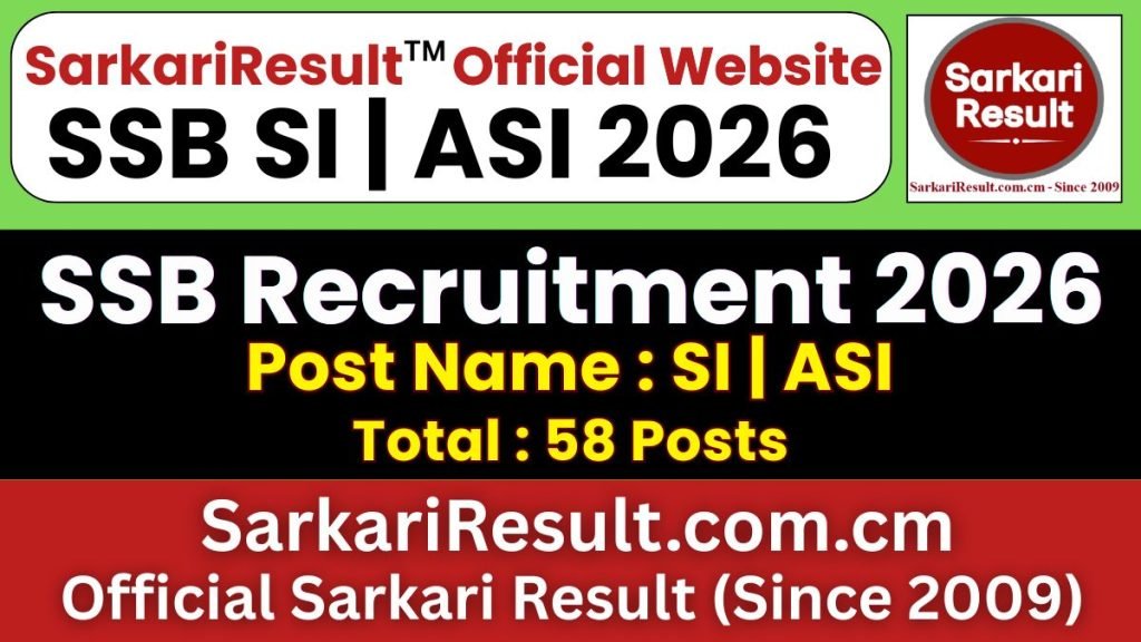 SSB SI / ASI Non-GD PET / PST Exam Date 2026