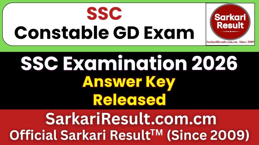 SSC GD Constable Answer Key 2026 – Out