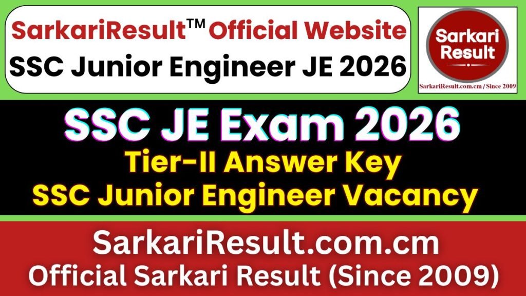 SSC JE Engineer Final Vacancy Notice 2026