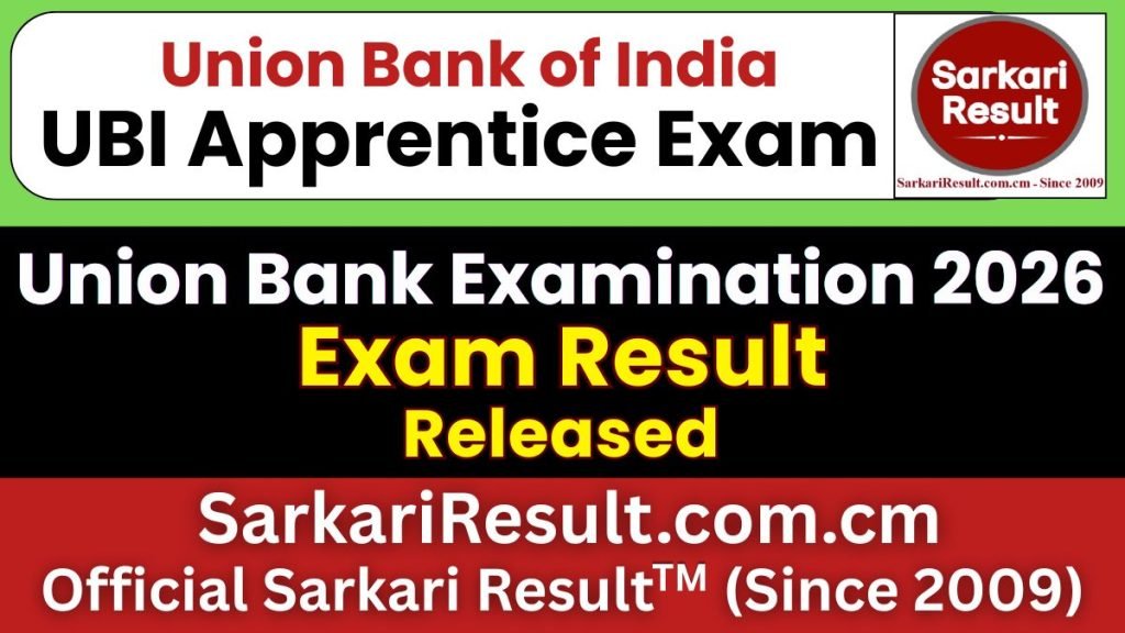 Union Bank of India Apprentice Result 2026 – Out