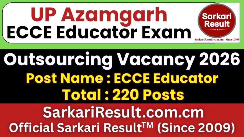 UP Azamgarh ECCE Educator Online Form 2026