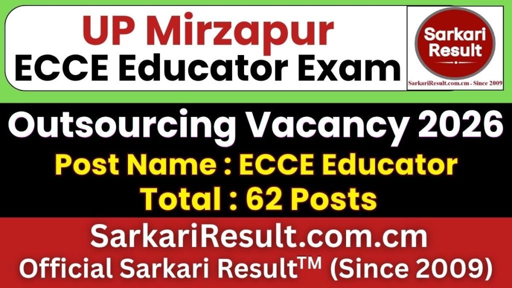 UP Mirzapur ECCE Educator Online Form 2026