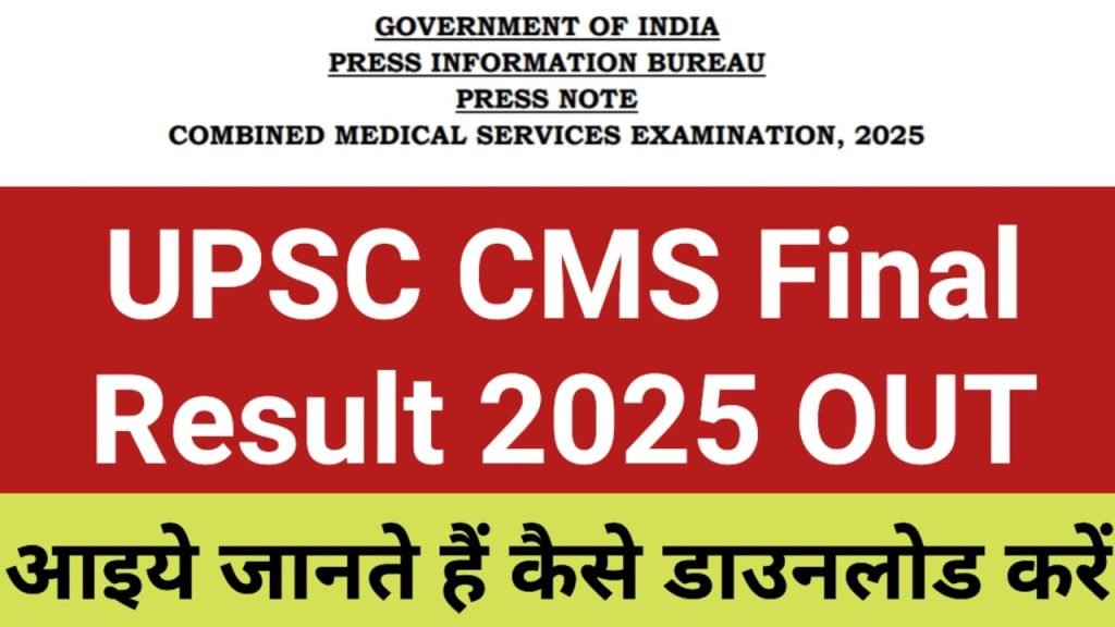 UPSC CMS 2026 Reserve List
