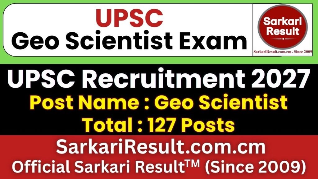 UPSC Geo Scientist Online Form 2027