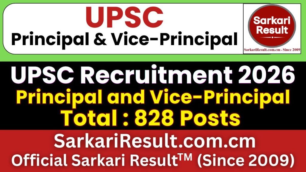 UPSC Principal and Vice-Principal Online Form 2026