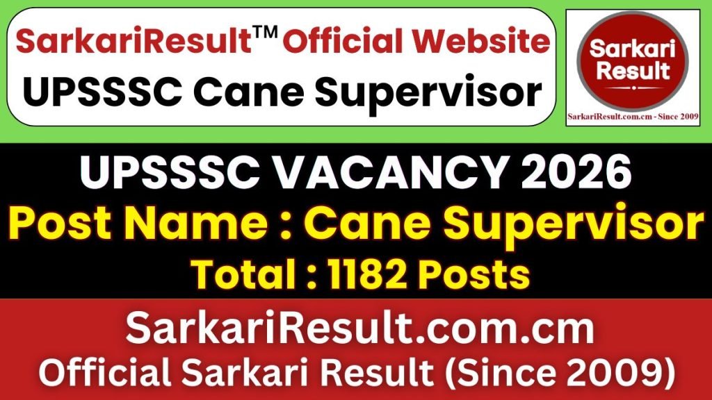 UPSSSC Cane Supervisor Online Form 2026 – Start