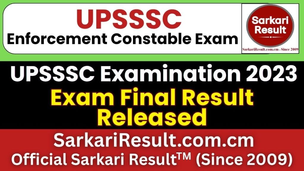 UPSSSC Enforcement Constable 2023 Final Result
