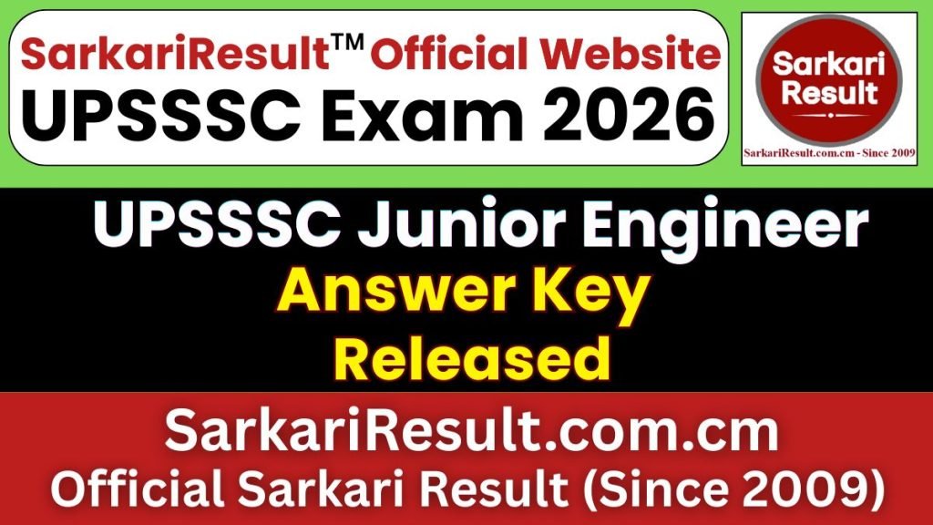 UPSSSC Junior Engineer Final Answer Key 2026 – Out
