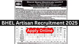 BHEL Artisan Recruitment 2025 {515 Post} Apply Online