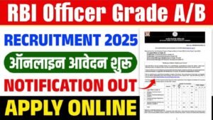 RBI Grade ‘B’ Officer Recruitment 2025 – Punjab Job Vacancy