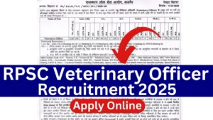 RPSC Veterinary Officer Recruitment 2025 [1100 Post] Apply Online