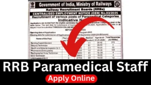 RRB Paramedical Recruitment 2025 Apply Online 434 Posts
