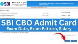 SBI CBO Admit Card Exam Date