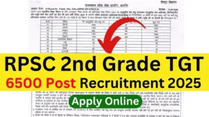 RPSC 2nd Grade TGT Recruitment 2025 {6500 Post} Apply Online