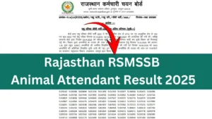 Rajasthan RSMSSB Animal Attendant Result 2025 [OUT]