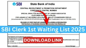 SBI Clerk 1st Waiting List 2025 {OUT} PDF Download