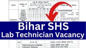 SHS Bihar Lab Technician Vacancy 2025 {1075 Post} Apply Online